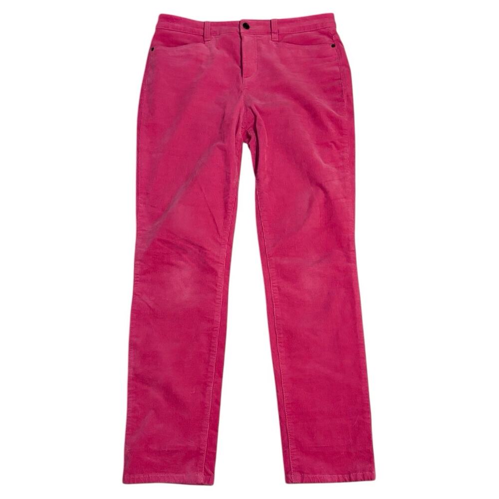Talbots Simply Flattering Pants Size 8 Corduroy Pink Straight Pockets Stretch